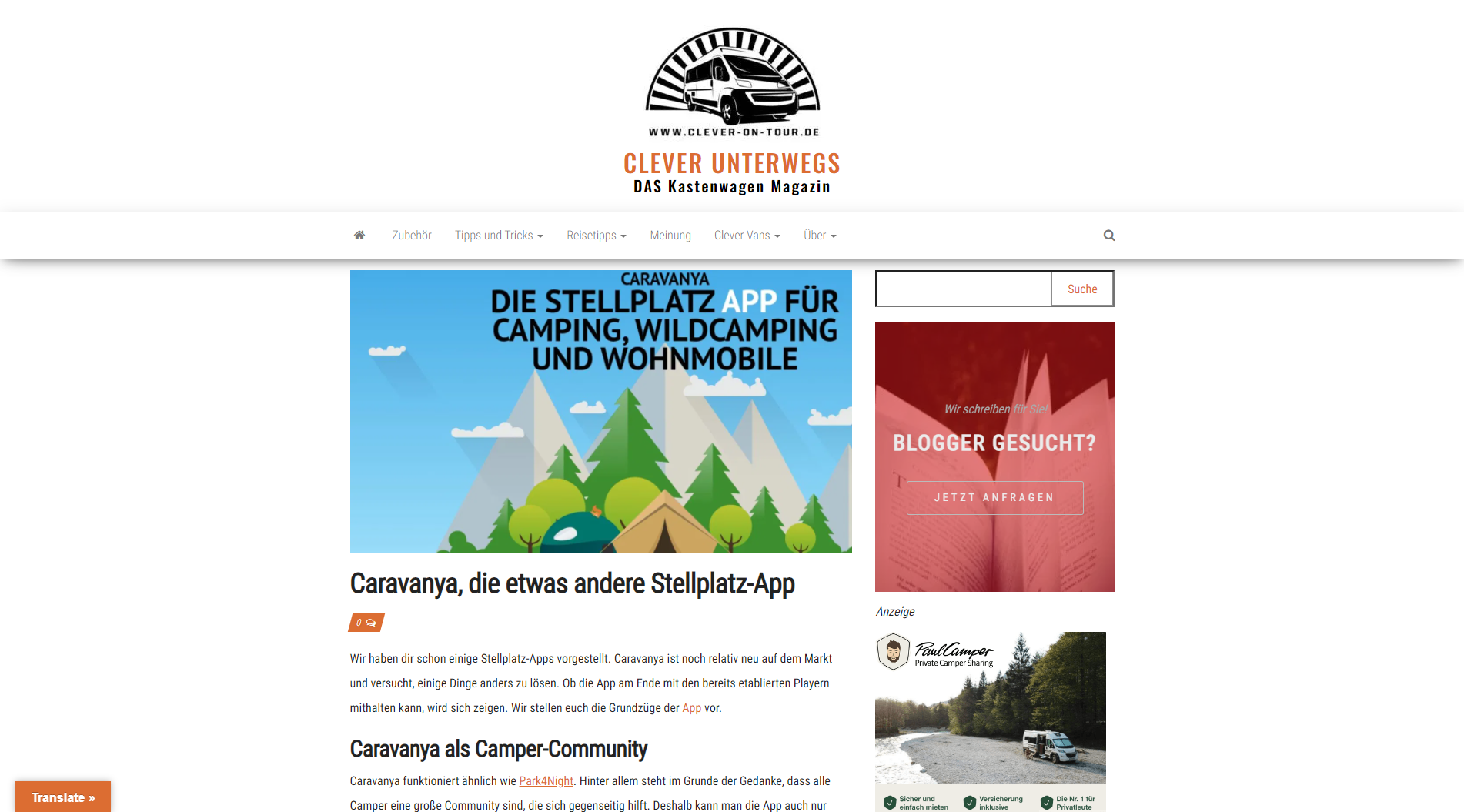 Caravanya bei Clever Unterwegs